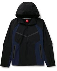 Nike - Tech Logo-Print Panelled Stretch-Nylon Hooded Jacket - Lyst