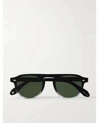 Garrett Leight - Harding Aviator-Style Two-Tone Acetate Sunglasses - Lyst