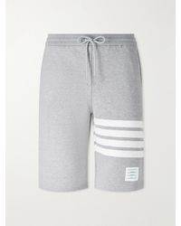 Thom Browne - Striped Loopback Cotton-Jersey Shorts - Lyst