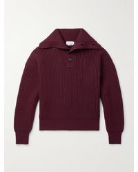 McQueen - Ribbed Wool And Cashmere-blend Half-placket Sweater - Lyst