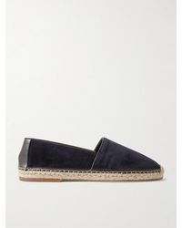 Brunello Cucinelli - Leather-Trimmed Suede Espadrilles - Lyst
