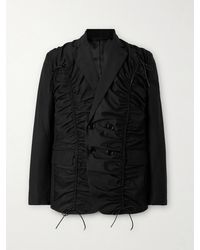 Simone Rocha - Double-breasted Ruched Woven Blazer - Lyst