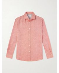 Brunello Cucinelli - Cutaway-collar Linen Shirt - Lyst