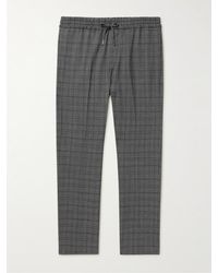 MR P. - Tapered Checked Virgin Wool-blend Drawstring Trousers - Lyst