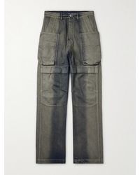 Rick Owens - Stefan weit geschnittene Cargohose aus Denim in Distressed-Optik - Lyst