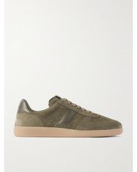 Tom Ford - Archer Leather-Trimmed Suede Sneakers - Lyst