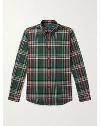 Polo Ralph Lauren - Button-Down Collar Checked Cotton Oxford Shirt - Lyst