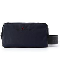 Kiton - Leather-trimmed Logo-embroidered Nylon Wash Bag - Lyst