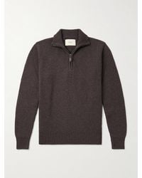 James Purdey & Sons - Clifford Ribbed Wool And Cashmere-Blend Half-Zip Sweater - Lyst