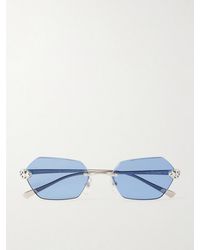Cartier - Panthère De Cartier Rimless Square-frame Silver-tone Metal Sunglasses - Lyst