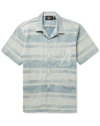 RRL - Convertible-collar Striped Slub Cotton-jersey Shirt - Lyst
