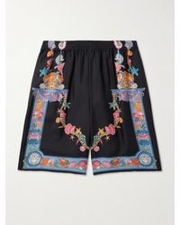Versace - Silk Shorts With "Coral Theatre" Print - Lyst