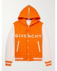 Givenchy - Logo-Embossed Wool-Blend And Full-Grain Leather Jacket - Lyst