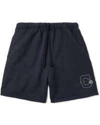 CHERRY LA - Straight-Leg Studded Logo-Embroidered Cotton-Jersey Shorts - Lyst