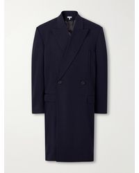 Loewe - Logo-Embroidered Double-Breasted Wool-Blend Twill Coat - Lyst