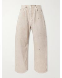 Balenciaga - Wide-leg Distressed Paint-splattered Jeans - Lyst