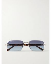 Gucci - Interlocking G-detailed Square-frame Silver-tone Metal And Acetate Sunglasses - Lyst