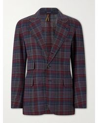 Drake's - Madras Games Checked Linen-Blend Blazer - Lyst