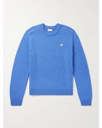 Celine - Logo-Embroidered Wool And Cashmere-Blend Sweater - Lyst