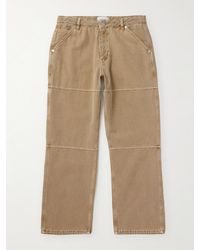FRAME - Straight-leg Panelled Cotton-canvas Trousers - Lyst