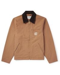 Carhartt - Detroit Corduroy-trimmed Organic Cotton-canvas Jacket - Lyst