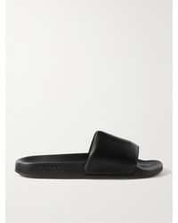 Tom Ford - Ricky Logo-perforated Leather Slides - Lyst