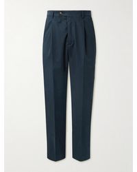 Umit Benan - Richard Straight-leg Pleated Cotton-blend Twill Suit Trousers - Lyst