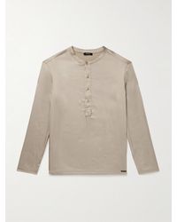 Tom Ford - Stretch-Silk Satin Henley Pyjama Top - Lyst