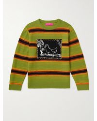 The Elder Statesman - Inner City Arts Striped Merino Wool And Cashmere-Blend Sweater - Lyst