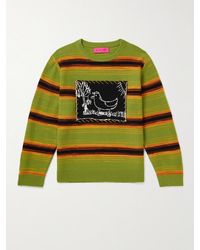 The Elder Statesman - Inner City Arts Striped Merino Wool And Cashmere-blend Sweater - Lyst