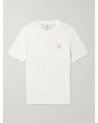 Brunello Cucinelli - T-Shirt aus Jersey aus einer Baumwoll-Seidenmischung mit Logoprint - Lyst
