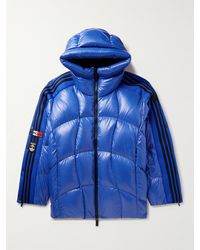 Moncler Genius - Adidas Originals Beiser Tech Jersey-trimmed Quilted Glossed-shell Hooded Down Jacket - Lyst