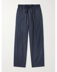 Umit Benan - Julian Straight-leg Cotton And Silk-blend Poplin Drawstring Trousers - Lyst