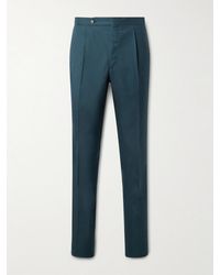 De Petrillo - Straight-Leg Wool And Silk-Blend Suit Trousers - Lyst