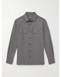 Ralph Lauren - Pinstriped Super 150S Wool-Flannel Shirt - Lyst
