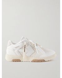 Off-White c/o Virgil Abloh - Slim Out Of Office Leather And Mesh Sneakers - Lyst