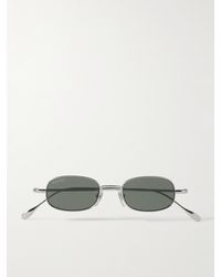 Gucci - Silberfarbene Sonnenbrille mit schmalem Rahmen - Lyst