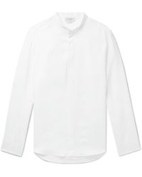 Gabriela Hearst Ollie Grandad-collar Linen Shirt - White