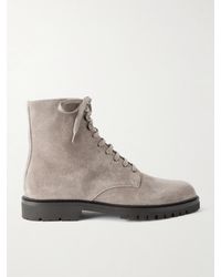 Brunello Cucinelli - Pedula Waxed-Suede Lace-Up Boots - Lyst