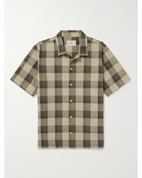 Folk - Gabe Checked Linen And Cotton-blend Shirt - Lyst