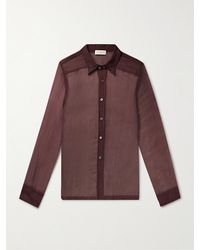 Dries Van Noten - Iridescent Washed Silk-crepon Shirt - Lyst