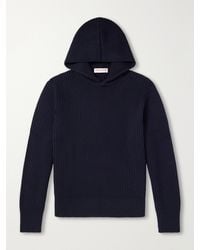 Orlebar Brown - Kirk Ribbed Merino Wool Hoodie - Lyst