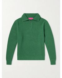 The Elder Statesman - Clemente Ribbed Cashmere Half-Zip Sweater - Lyst