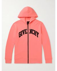 Givenchy - Logo-Embroidered Cotton-Jersey Zip-Up Hoodie - Lyst