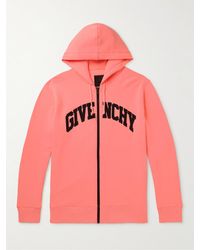 Givenchy - Logo-embroidered Cotton-jersey Zip-up Hoodie - Lyst