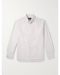 A.P.C. - Mateo Button-Down Collar Pinstriped Organic Cotton Shirt - Lyst