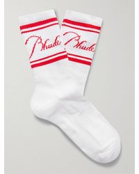 Rhude - Ribbed Logo-jacquard Cotton-blend Socks - Lyst