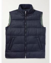 Rubinacci - Suede-trimmed Quilted Wool And Cashmere-blend Down Gilet - Lyst