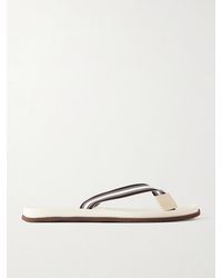 Brunello Cucinelli - Striped Grosgrain Flip Flops - Lyst