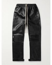 Fear Of God - Slim-fit Straight-leg Full-grain Leather Drawstring Trousers - Lyst
